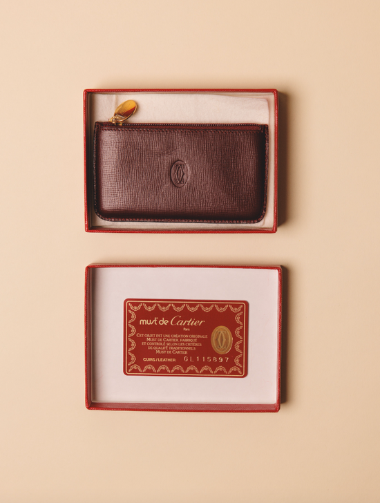 Vintage Cartier Leather Wallet Coin Case