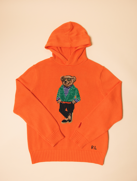 OG Polo Bear Knit Hoodie (Orange)