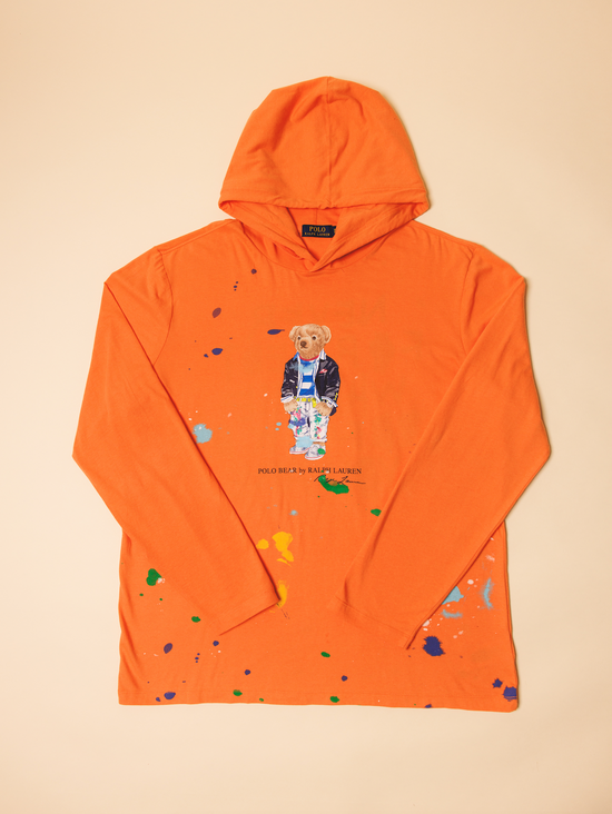 OG Polo Bear Hooded Long Sleeve (Orange)