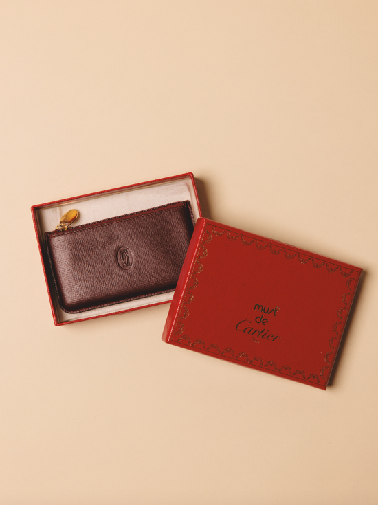 Vintage Cartier Leather Wallet Coin Case