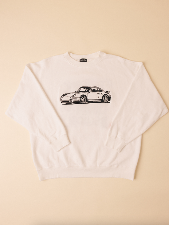 "Tiptronic Porsche Driving School" Crew (Vintage White)