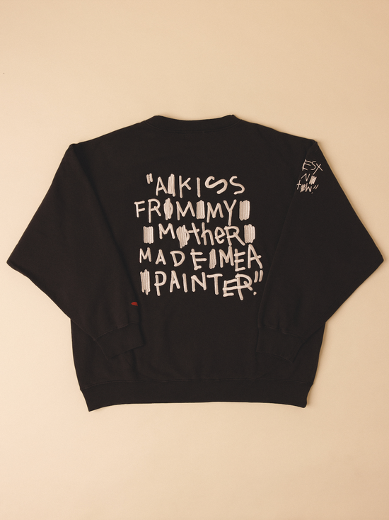 "A Kiss From My Mother Made Me A Painter" Crew (Vintage Black)